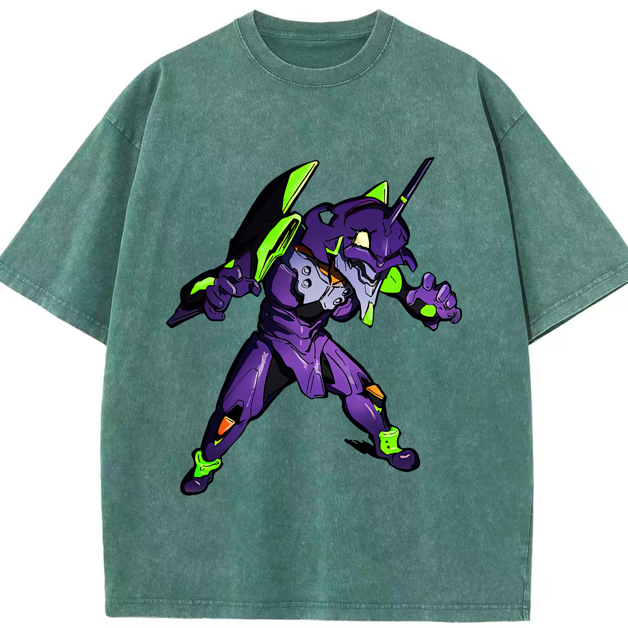 （画像用） EVA 新世紀エヴァンゲリオン 綿100% ヴィンテージ風 半袖Tシャツ（フロントプリント）